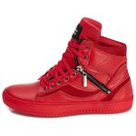 Tênis Sneaker Couro Legitimo Vermelho - REF: 20500