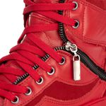 Tênis Sneaker Couro Legitimo Vermelho - REF: 20500
