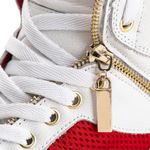Tênis Sneaker Couro Legitimo Branco/Vermelho- REF: 20500 Street