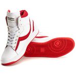 Tênis Sneaker Couro Legitimo Branco/Vermelho- REF: 20500 Street