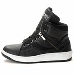 Tênis Sneaker Couro Legitimo Preto/Branco- REF: 20500 Street