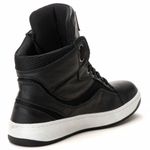 Tênis Sneaker Couro Legitimo Preto/Branco- REF: 20500 Street
