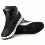Tênis Sneaker Couro Legitimo Preto/Branco- REF: 20500 Street