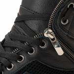 Tênis Sneaker Couro Legitimo Preto/Branco- REF: 20500 Street