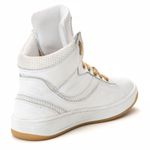 Tênis Sneaker Couro Legitimo Branco/Bege - REF: 20500 Street