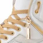 Tênis Sneaker Couro Legitimo Branco/Bege - REF: 20500 Street