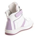 Tênis Sneaker Couro Legitimo Branco/Lilás - REF: 50100 Street