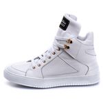 Tênis Sneaker Couro Legitimo Branco - REF: 50130