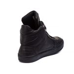 Tênis Sneaker Couro Legitimo Preto - REF: 50130
