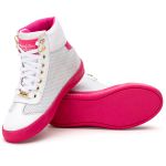 Tênis Sneaker Couro Sintético Branco/Rosa - REF: 60120 Drylex
