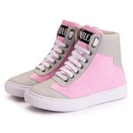Tênis Sneaker Couro Sintético Rosa - REF: 60120 Lona
