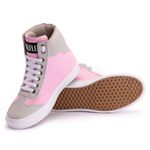Tênis Sneaker Couro Sintético Rosa - REF: 60120 Lona