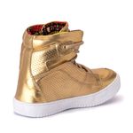 Tênis Sneaker Couro Legitimo Dourado - REF: 60130