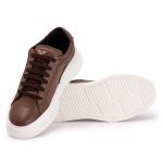 Sapatênis Casual Em Couro Legitimo Masculino Caramelo 60230 