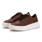 Sapatênis Casual Em Couro Legitimo Masculino Caramelo 60220