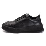 Sapatênis Casual Em Couro Legitimo Masculino Preto 60220