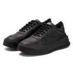 Sapatênis Casual Em Couro Legitimo Masculino Preto 60220