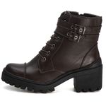 Bota Coturno Feminino Couro Legitimo Café - REF: 6732