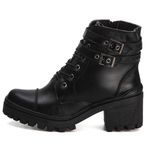 Bota Coturno Feminino Couro Legitimo Preto - REF: 6732