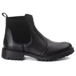 Coturno Elásticos Cano Baixo Feminino Couro Legitimo Preto - REF: 1002
