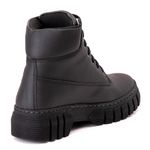 Bota Coturno Tratorado Feminino Couro Sintético Preto - REF: 17