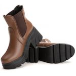Bota Coturno Chelsea Feminina Couro Legitimo Mouro - REF: 6729