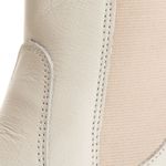 Bota Coturno Chelsea Feminina Couro Legitimo Off-White - REF: 6729