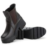 Bota Coturno Chelsea Feminina Couro Legitimo Café - REF: 6729
