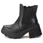 Bota Coturno Chelsea Feminina Couro Legitimo Preto - REF: 6730