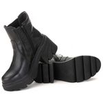 Bota Coturno Chelsea Feminina Couro Legitimo Preto - REF: 6730