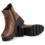 Bota Coturno Chelsea Feminina Couro Legitimo Mouro - REF: 6730
