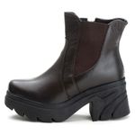 Bota Coturno Chelsea Feminina Couro Legitimo Café - REF: 6730