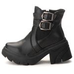 Bota Coturno Chelsea Feminina Couro Legitimo Preto - REF: 6731