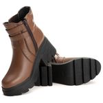 Bota Coturno Chelsea Feminina Couro Legitimo Mouro - REF: 6731