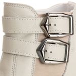 Bota Coturno Chelsea Feminina Couro Legitimo Off-White - REF: 6731