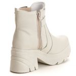 Bota Coturno Chelsea Feminina Couro Legitimo Off-White - REF: 6731