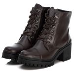 Bota Coturno Feminino Couro Legitimo Café - REF: 6738