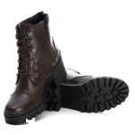 Bota Coturno Feminino Couro Legitimo Café - REF: 6738