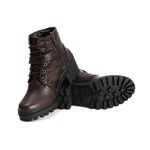 Bota Coturno Feminino Couro Legitimo Café- REF: 6742