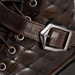 Bota Coturno Feminino Couro Legitimo Café- REF: 6742
