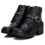 Bota Coturno Feminino Couro Legitimo Preto - REF: 6742