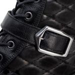 Bota Coturno Feminino Couro Legitimo Preto - REF: 6742
