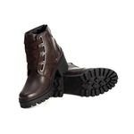 Bota Coturno Feminino Couro Legitimo Café - REF: 6744