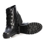 Bota Coturno Feminino Couro Legitimo Preto - REF: 6744