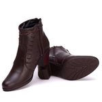 Bota Coturno Feminino Couro Legitimo Café - REF: 6803