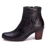 Bota Coturno Feminino Couro Legitimo Preto - REF: 6803