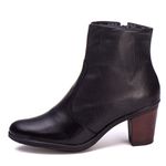 Bota Coturno Feminino Couro Legitimo Preto - REF: 6807