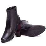 Bota Coturno Feminino Couro Legitimo Preto - REF: 6807