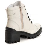 Bota Coturno Feminino Couro Legitimo Off-White - REF: 6732