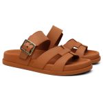 Sandália Feminina Casual C/ Ajuste Lateral - Caramelo